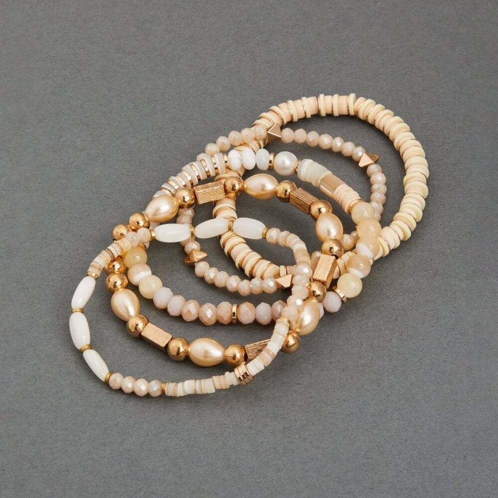 Lucky Brand Natural Beaded Bracelet Set/NWT